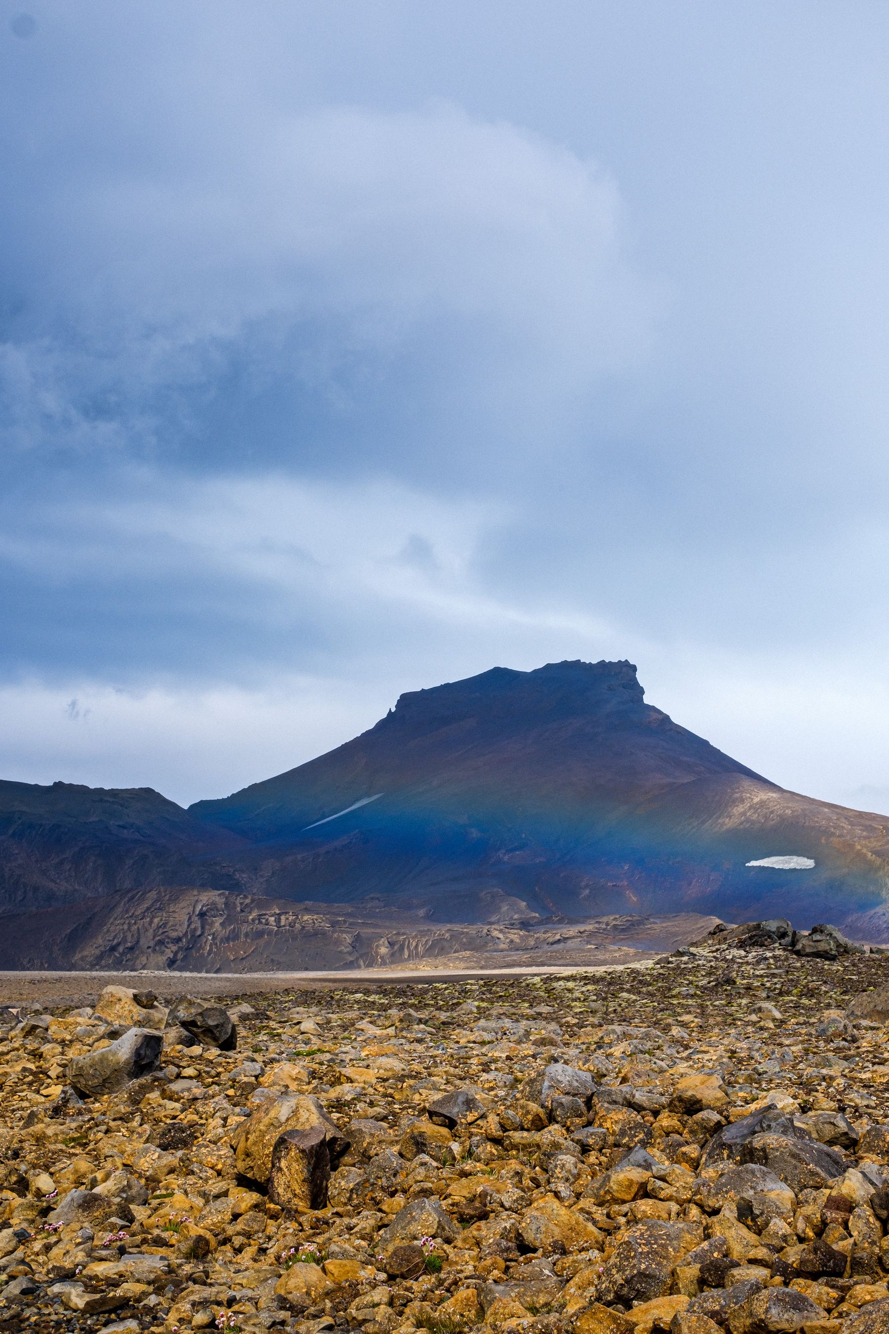 A photo of a mountain, whose name I've forgotten, taken while driving through Kaldidalur. That name translates as cold valley, which was appropriate.