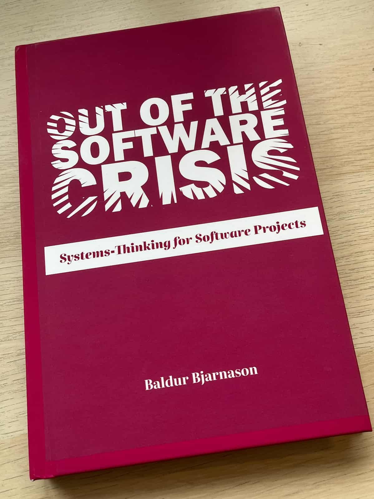 Photo of a proof of the hardcover edition of Out of the Software Crisis