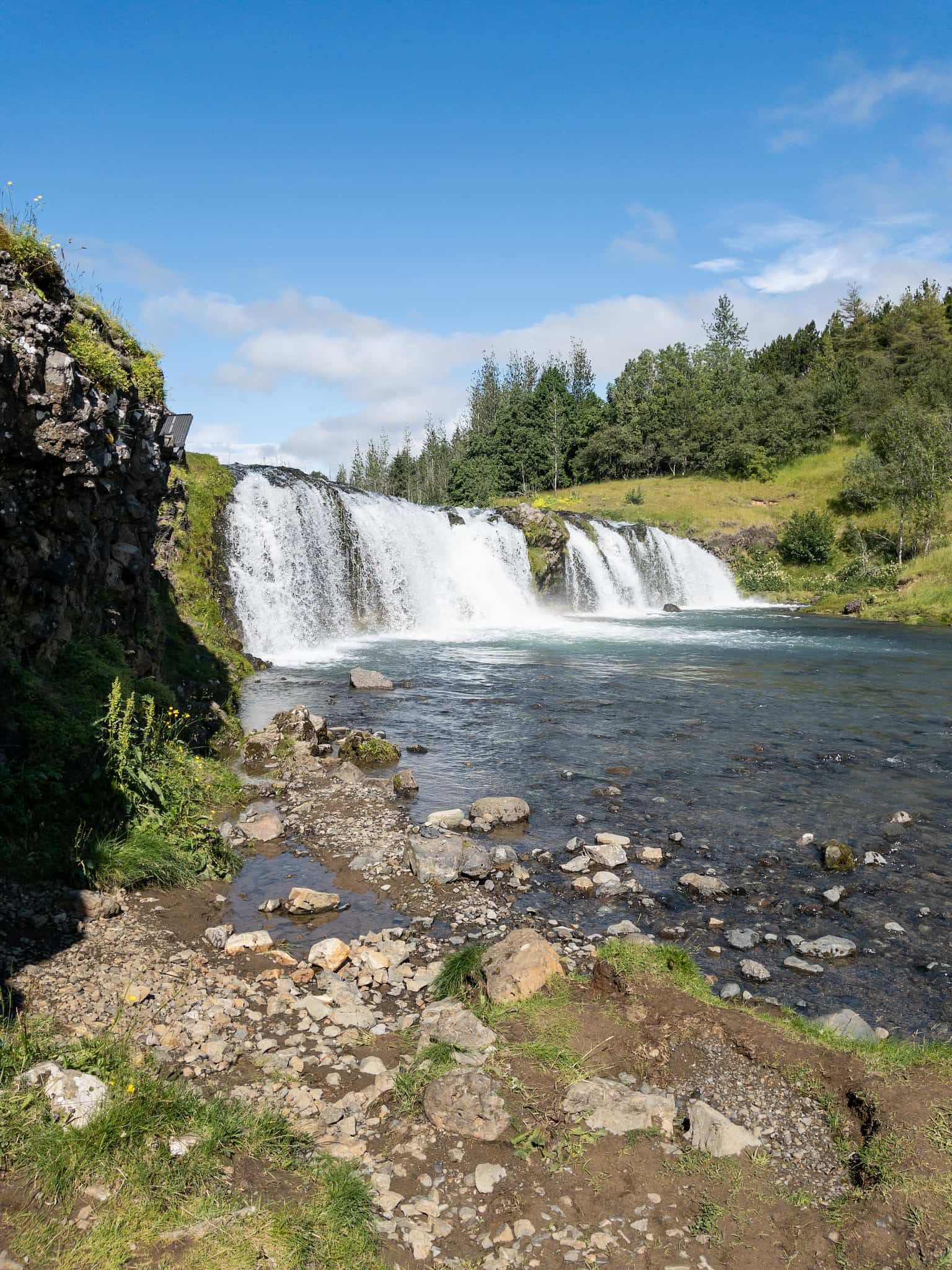 The waterfall in Varmá.