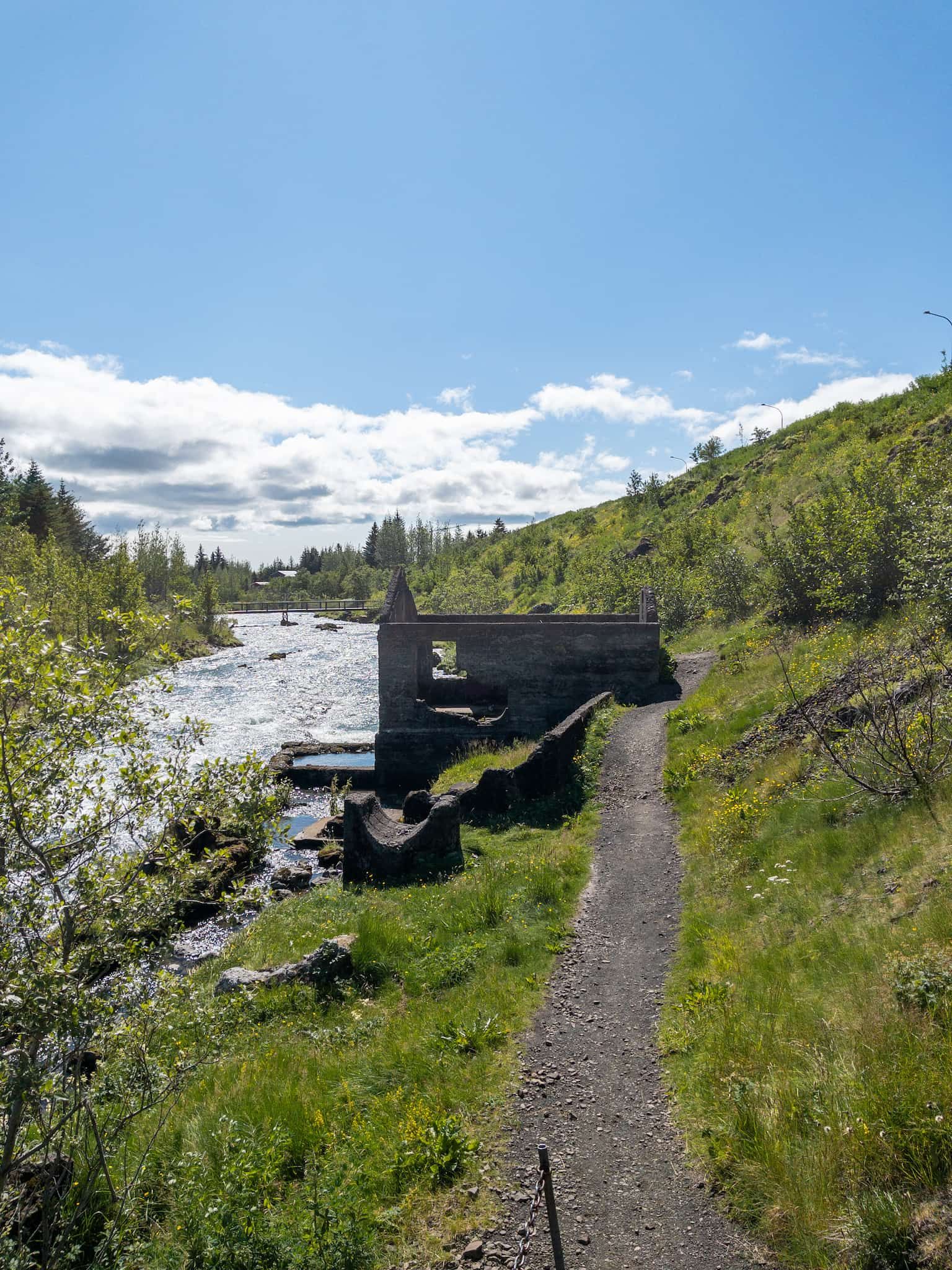 What remains of one of the earlier efforts to industrialise Iceland: a ruined house by Varmá