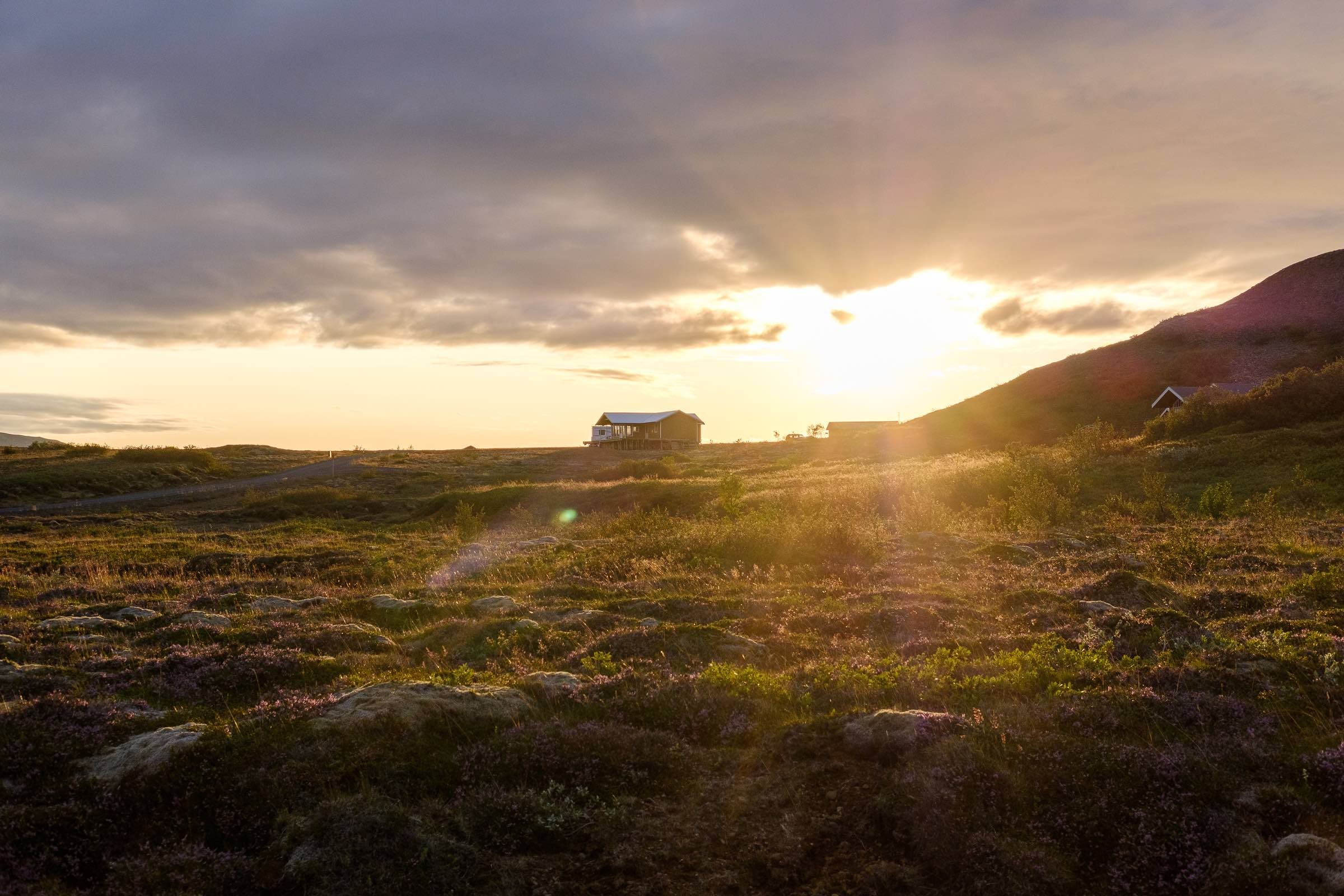 Sunset view from the cabin